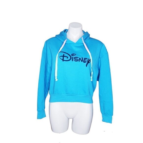 Disney Blue Hoodie Sweatshirt Pullover With Rainbow String - Picture 1 of 4